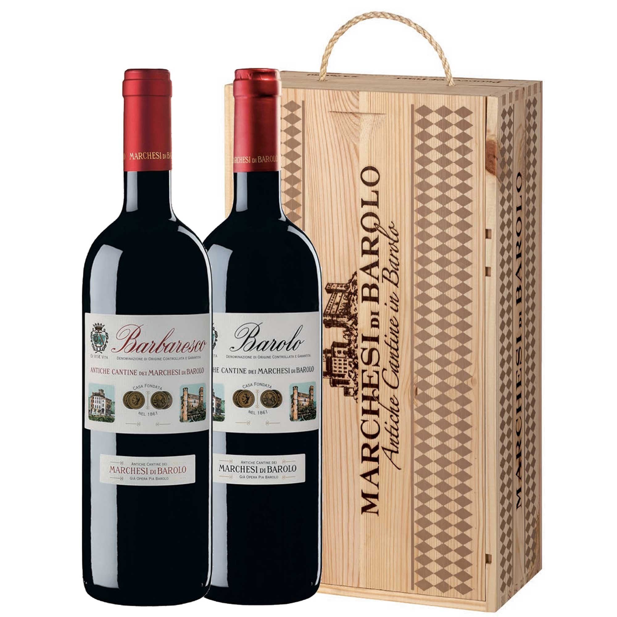 Barolo e Barbaresco La Tradizione' - Marchesi di Barolo (cassetta di legno 2 bottiglie) - Astemyo
