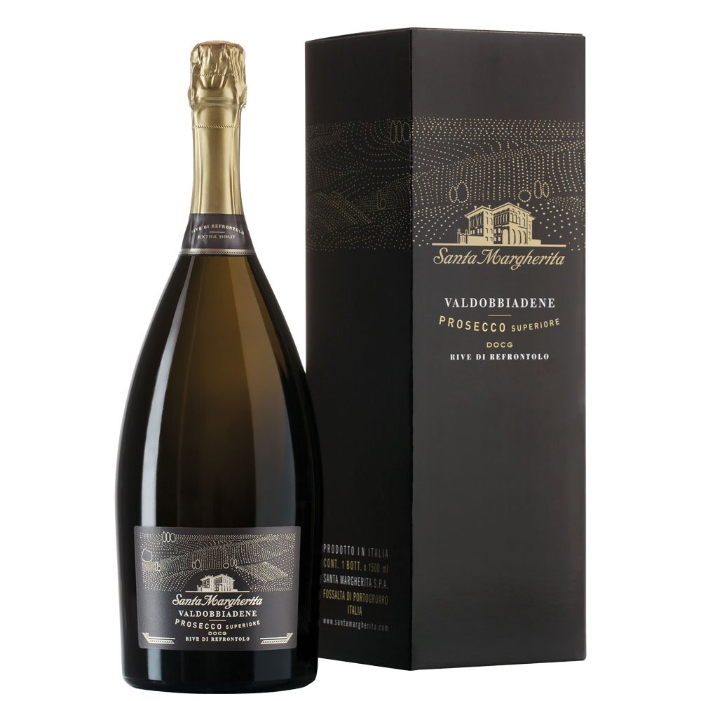 Conegliano Valdobbiadene Prosecco Superiore Rive di Refrontolo Extra Brut DOCG 2023 Magnum - Santa Margherita (astuccio) - Astemyo