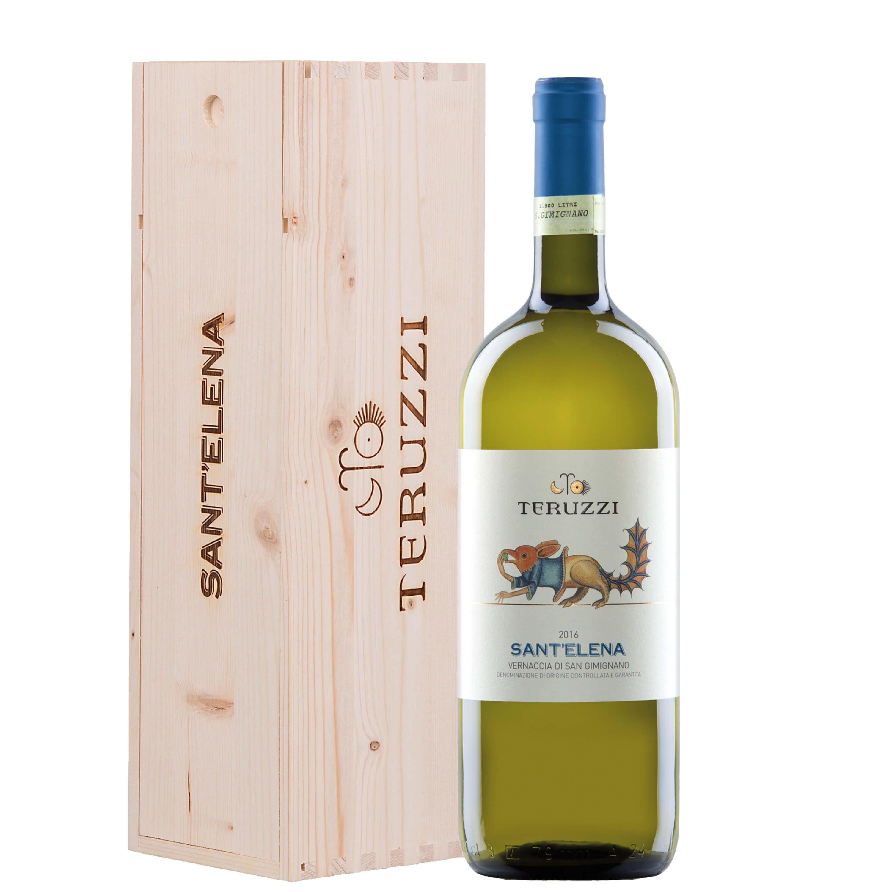 Vernaccia di San Gimignano DOCG 'Sant'Elena' 2018 Magnum - Teruzzi (cassetta di legno) - Astemyo